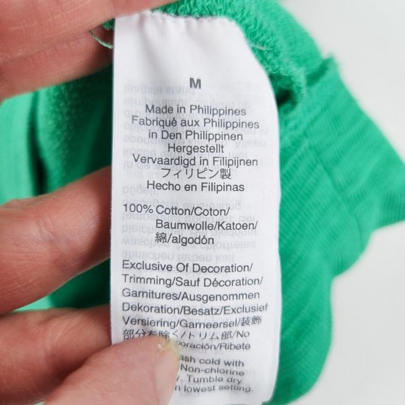 J Crew Womens Medium Green Cotton Vacation Crew Neck Pullover Lightweight Casual - Picture 8 of 12